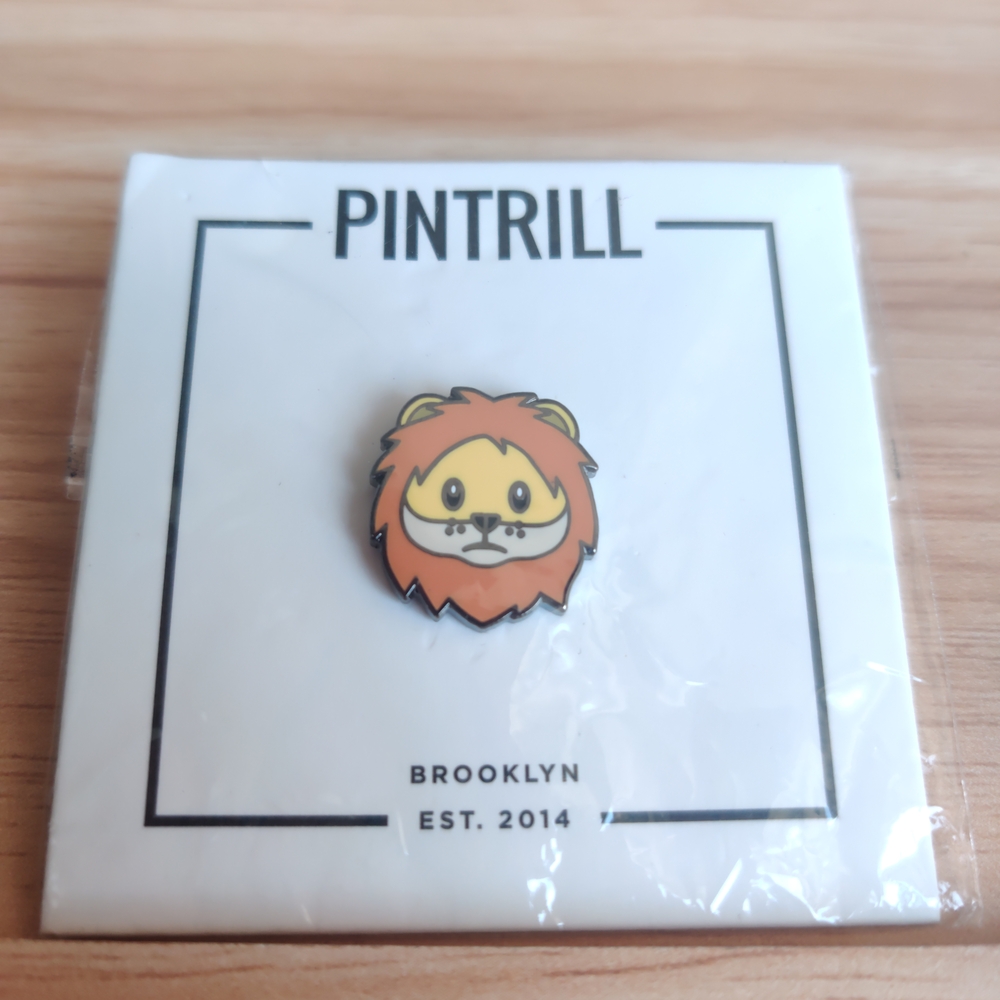 Pintrill Lion Head Enamel Pin